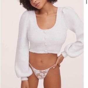 For Love & Lemons Odette Glitter Knit Cardigan